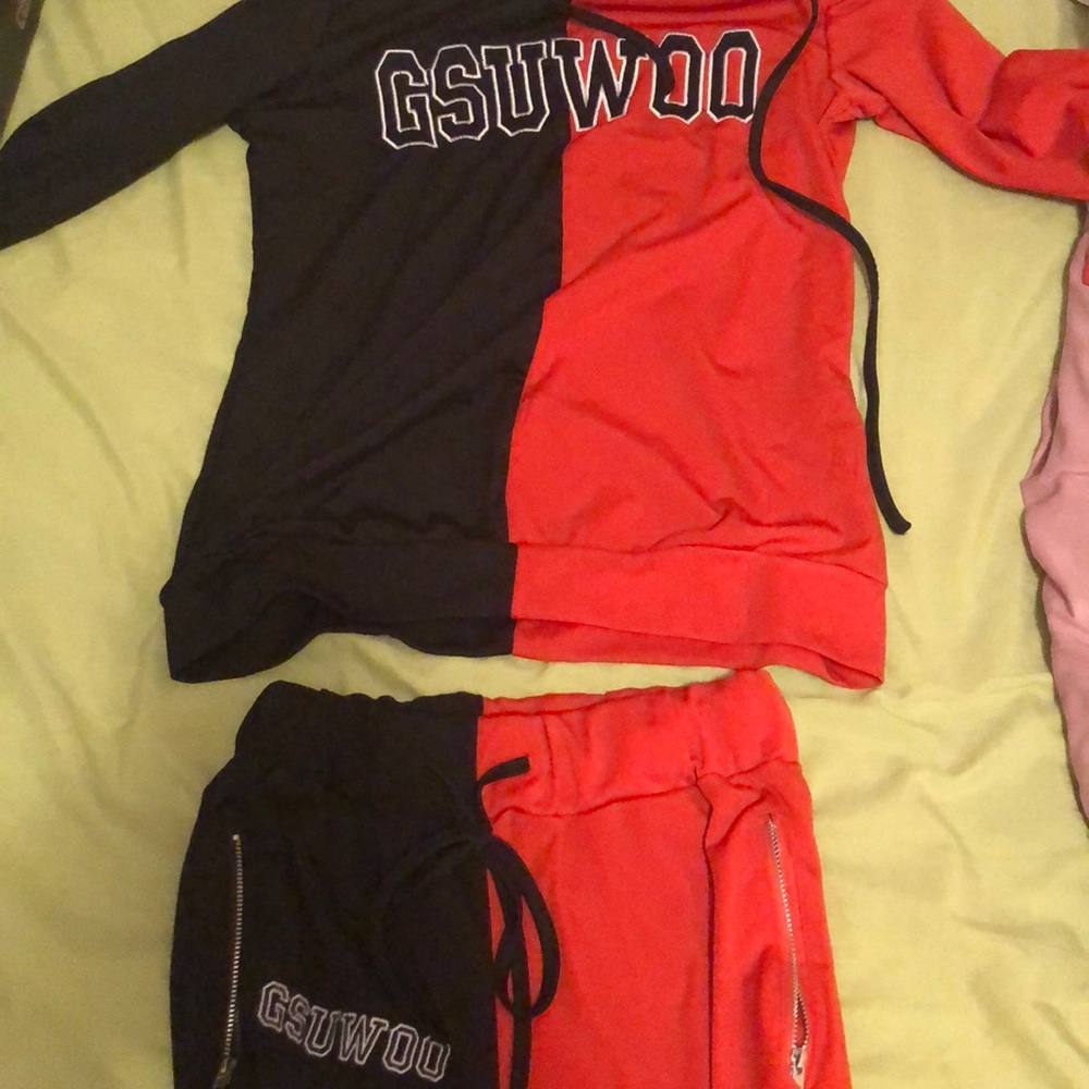 GSU two toned stacked jogging suits